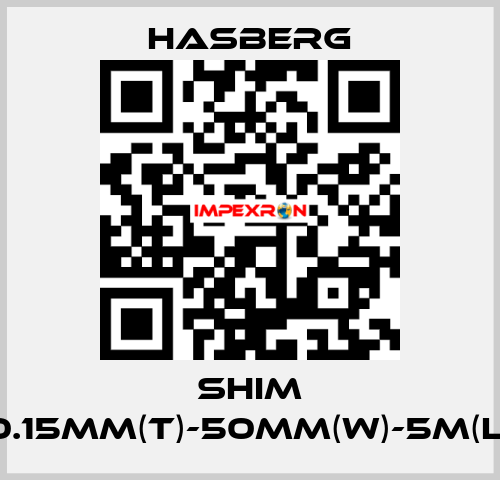 SHIM 0.15MM(T)-50MM(W)-5M(L) Hasberg