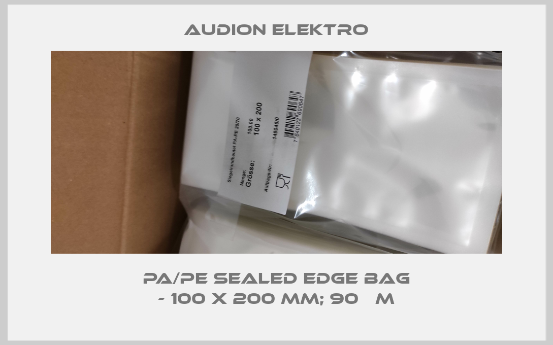 PA/PE sealed edge bag - 100 x 200 mm; 90 µm Audion Elektro