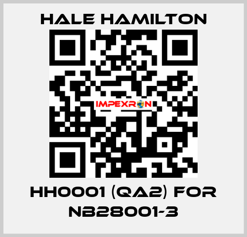 HH0001 (QA2) for NB28001-3 HALE HAMILTON