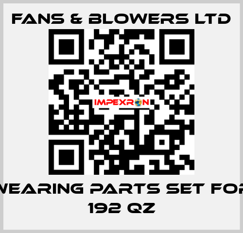 Wearing parts set for 192 QZ Fans & Blowers Ltd