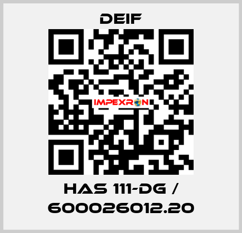 HAS 111-DG / 600026012.20 Deif