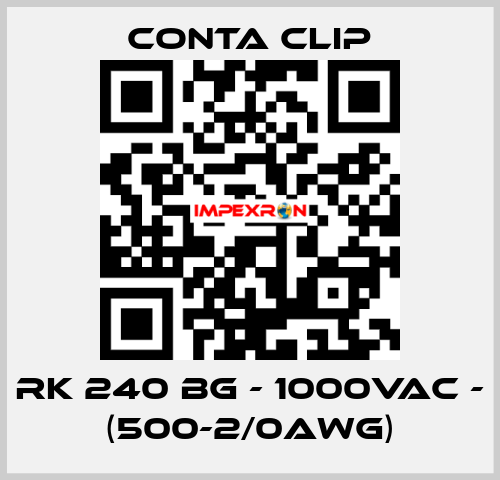 RK 240 BG - 1000VAC - (500-2/0AWG) Conta Clip