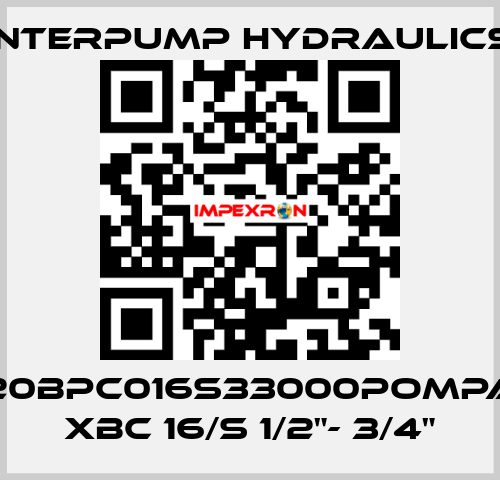 20BPC016S33000POMPA XBC 16/S 1/2"- 3/4" Interpump hydraulics