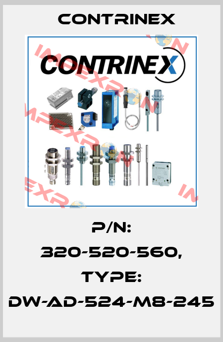 p/n: 320-520-560, Type: DW-AD-524-M8-245 Contrinex