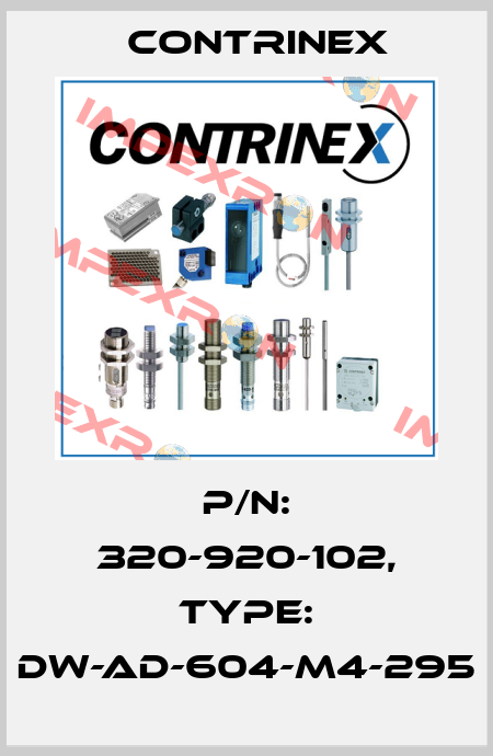 p/n: 320-920-102, Type: DW-AD-604-M4-295 Contrinex