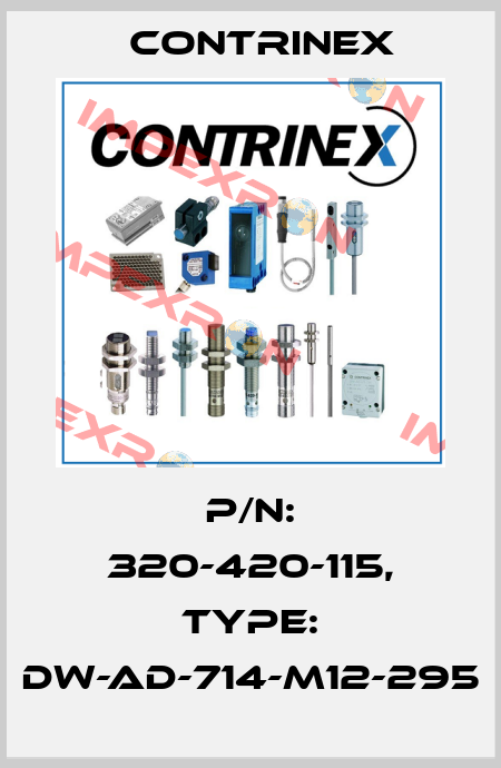 p/n: 320-420-115, Type: DW-AD-714-M12-295 Contrinex