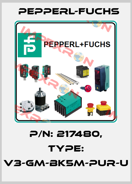 p/n: 217480, Type: V3-GM-BK5M-PUR-U Pepperl-Fuchs