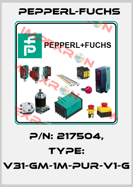 p/n: 217504, Type: V31-GM-1M-PUR-V1-G Pepperl-Fuchs
