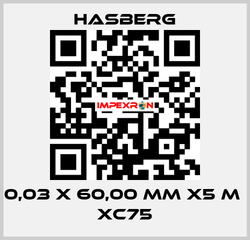 0,03 X 60,00 MM X5 M  XC75 Hasberg