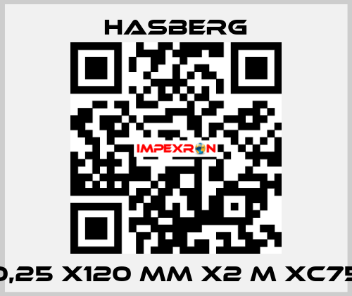 0,25 X120 MM X2 M XC75 Hasberg