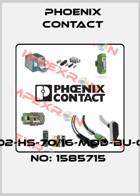HC-M-02-HS-70/16-MOD-BU-ORDER NO: 1585715  Phoenix Contact