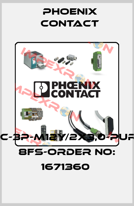 SAC-3P-M12Y/2X3,0-PUR/M 8FS-ORDER NO: 1671360  Phoenix Contact
