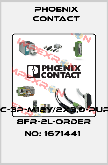 SAC-3P-M12Y/2X3,0-PUR/M 8FR-2L-ORDER NO: 1671441  Phoenix Contact