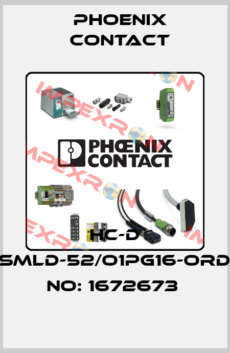 HC-D 15-SMLD-52/O1PG16-ORDER NO: 1672673  Phoenix Contact