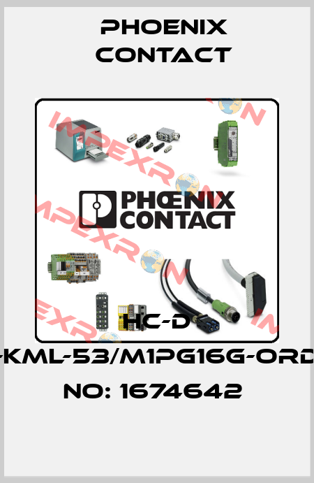 HC-D 25-KML-53/M1PG16G-ORDER NO: 1674642  Phoenix Contact