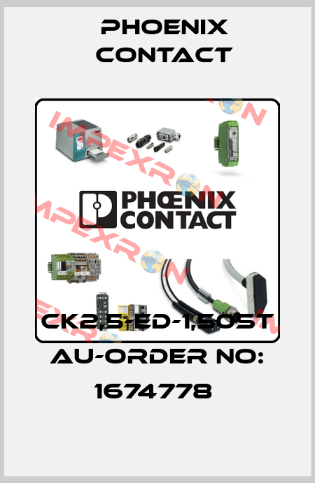 CK2,5-ED-1,50ST AU-ORDER NO: 1674778  Phoenix Contact