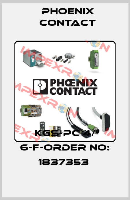 KGS-PC 4/ 6-F-ORDER NO: 1837353  Phoenix Contact