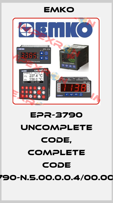 EPR-3790 uncomplete code, complete code EPR-3790-N.5.00.0.0.4/00.00/1.0.0.0 EMKO