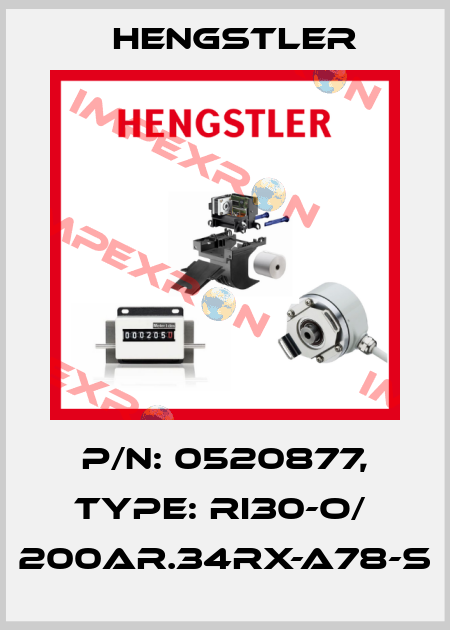 p/n: 0520877, Type: RI30-O/  200AR.34RX-A78-S Hengstler