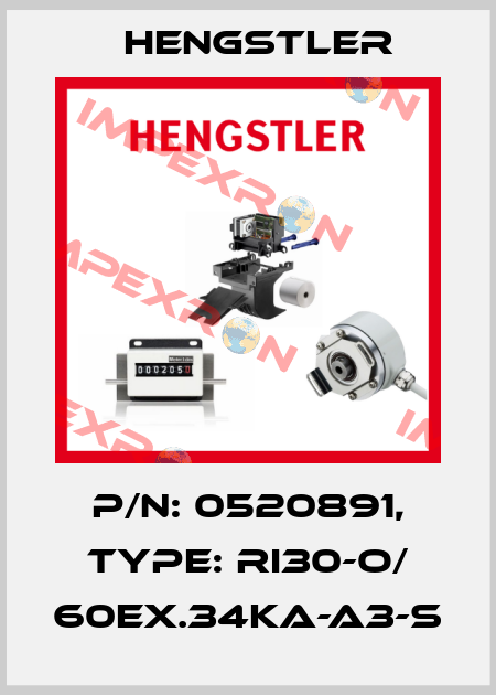 p/n: 0520891, Type: RI30-O/ 60EX.34KA-A3-S Hengstler
