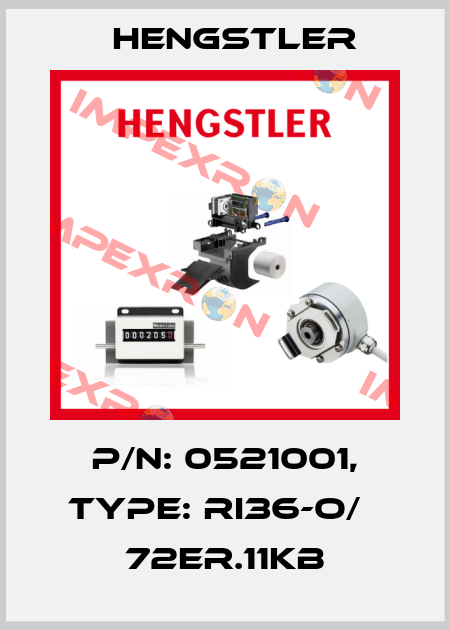 p/n: 0521001, Type: RI36-O/   72ER.11KB Hengstler