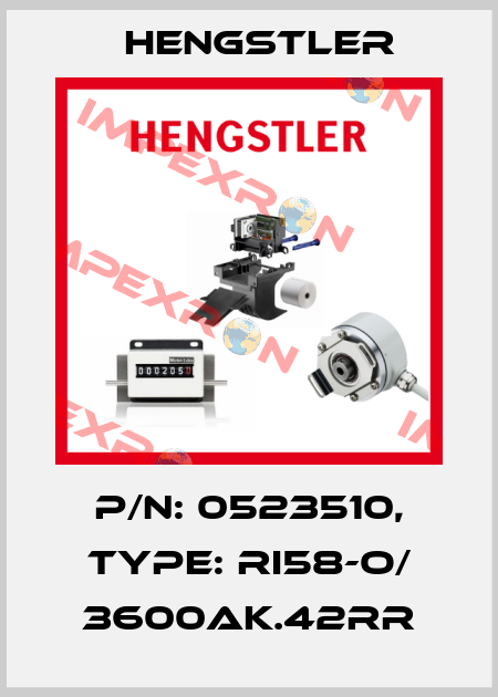 p/n: 0523510, Type: RI58-O/ 3600AK.42RR Hengstler