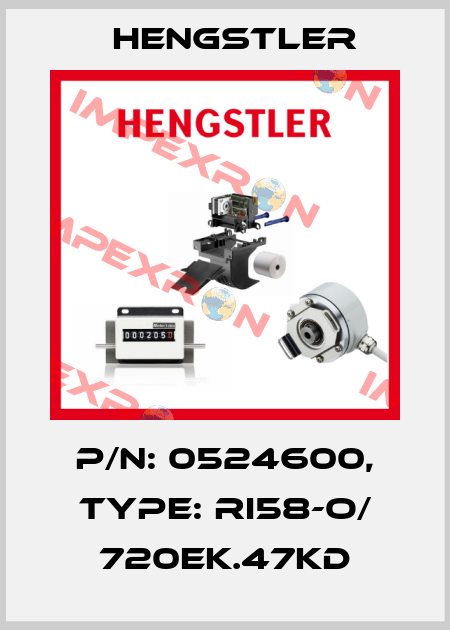 p/n: 0524600, Type: RI58-O/ 720EK.47KD Hengstler