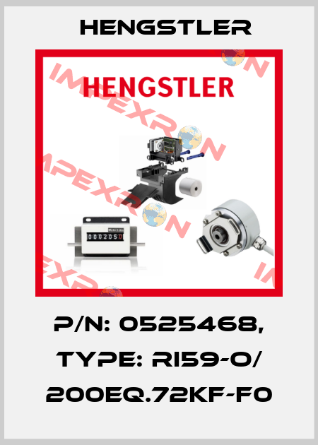 p/n: 0525468, Type: RI59-O/ 200EQ.72KF-F0 Hengstler