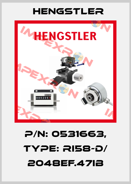 p/n: 0531663, Type: RI58-D/ 2048EF.47IB Hengstler