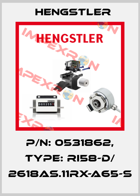 p/n: 0531862, Type: RI58-D/ 2618AS.11RX-A65-S Hengstler