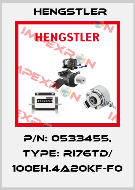 p/n: 0533455, Type: RI76TD/ 100EH.4A20KF-F0 Hengstler