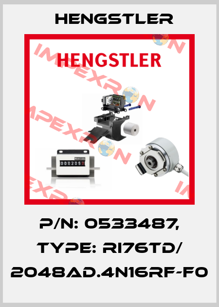 p/n: 0533487, Type: RI76TD/ 2048AD.4N16RF-F0 Hengstler
