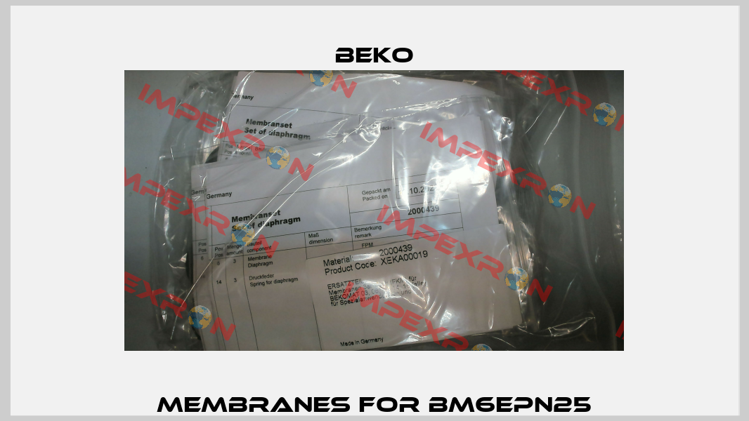 MEMBRANES FOR BM6EPN25 Beko