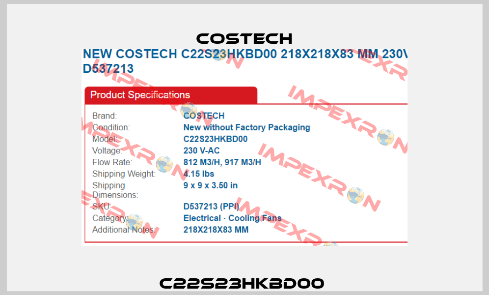 C22s23hkbd00  Costech