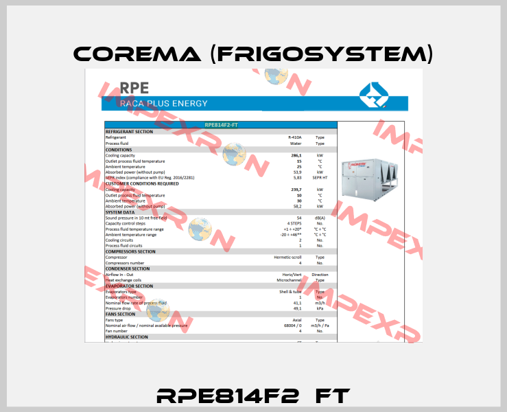 RPE814F2‐FT Corema (Frigosystem)