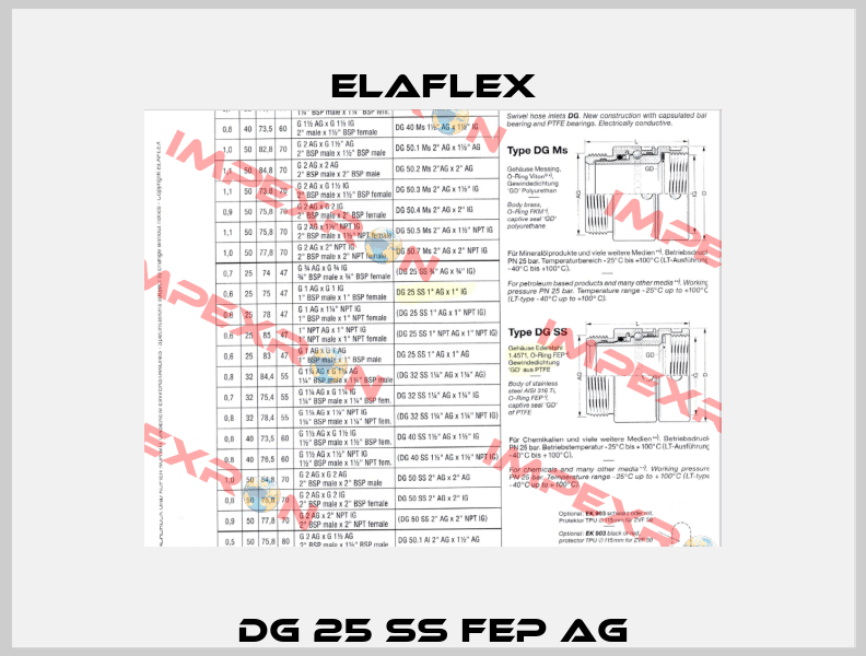 DG 25 SS FEP AG Elaflex