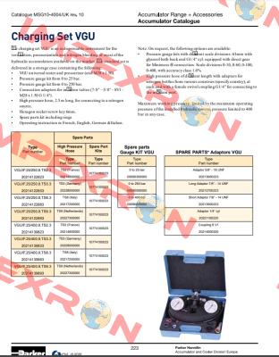 VGU/F.25/400.8.TS2.3  PN :20214139823 Olaer (Parker)