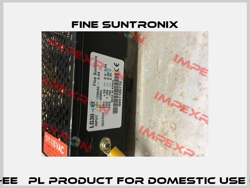 LG30-EE   PL product for domestic use only  Fine Suntronix