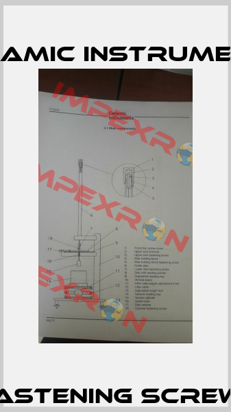 Upper wire fastening screw For TV/30/A  Ceramic Instruments