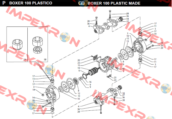pneumatic exchanger - item 19 FOR BOXER 150 Debem