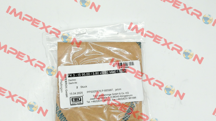 FK 3 - IS 95,00 / 3,80 x 0,82 Mat. 1.0605 (PPS005576) Fey