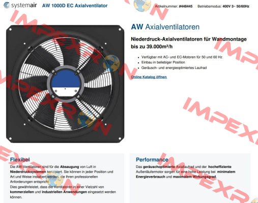 AW 1000D EC Axialventilator EBM Papst