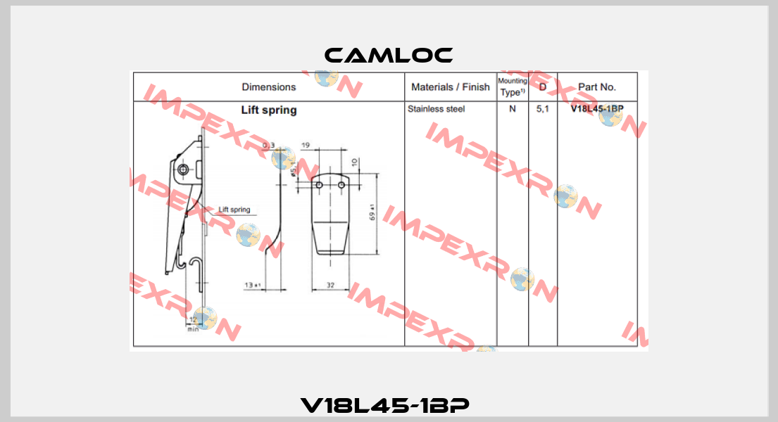 V18L45-1BP  Camloc
