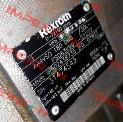 AA4VS0 180 DRG/30L-PSD63K99-S1277 not available  Rexroth