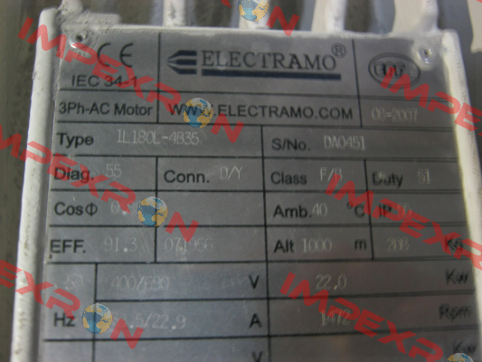 1L180L-4B35 obsolete, replaced by  YX3-180L-4  Electramo