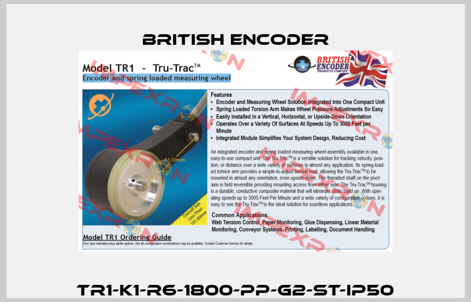 TR1-K1-R6-1800-PP-G2-ST-IP50 British Encoder