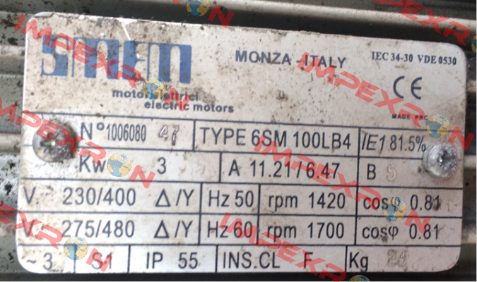 6SM 100LB4 obsolete, replaced by T3A100LB  Smem