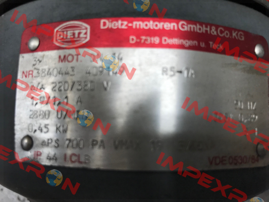 DN 14 NR: 3840443 409149 Dietz-Motoren