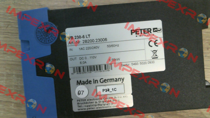 P/N: 2B200.23006, Type: VB 230-6LT Peter Electronic
