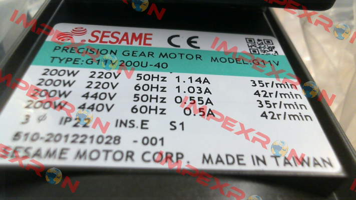 reducer for G11V200S-40 Sesame Motor
